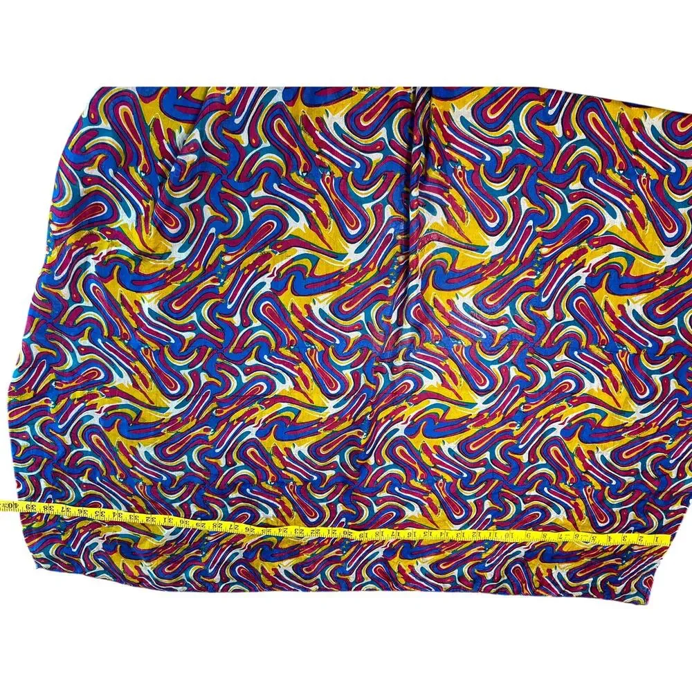 XL Scarf- Rectangular- 100% Silk- Abstract Swirl Vibrant Multicolor- 80x35 in